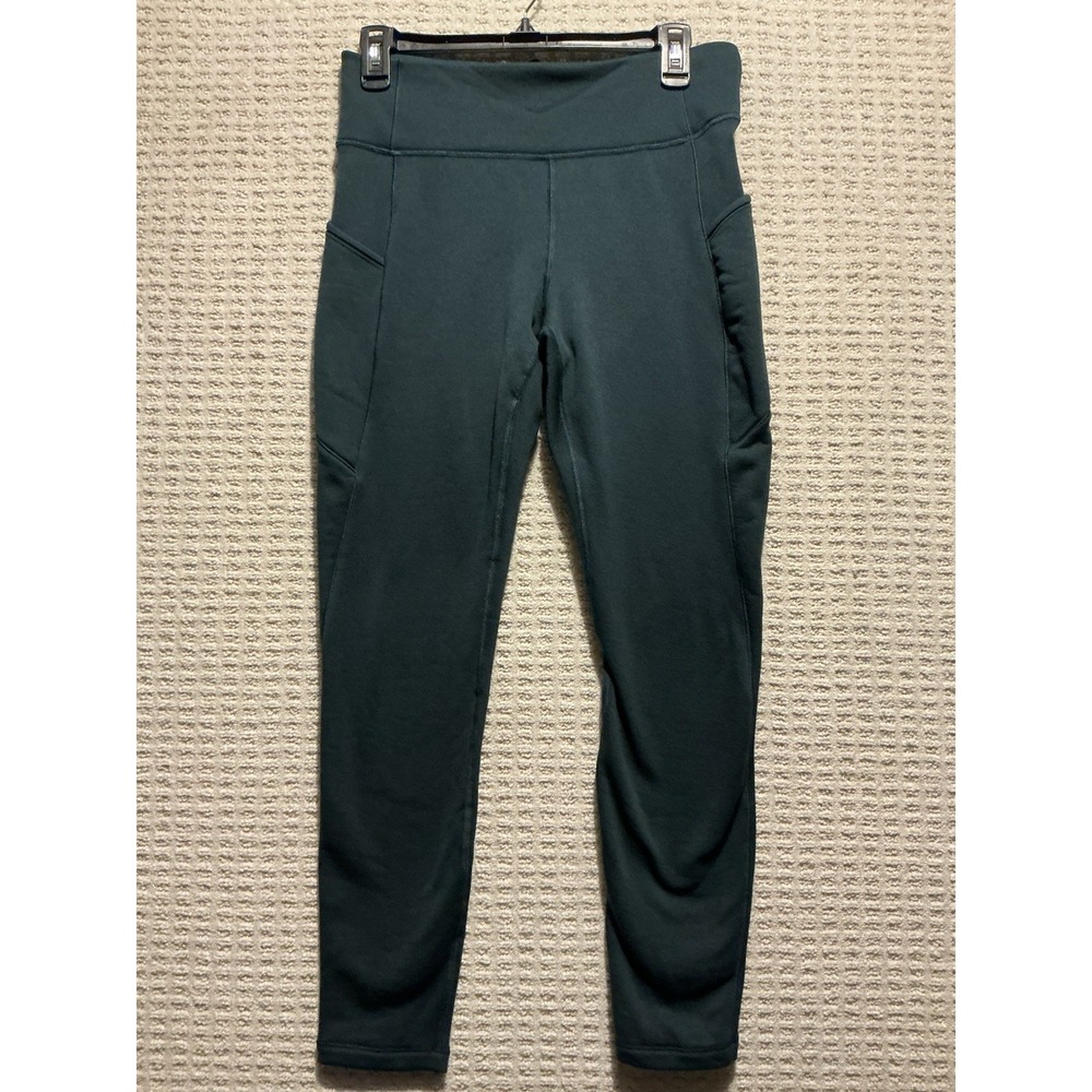 Athleta Altitude Edge Stash Tight Fleece Forest Green Elm M 28x28
